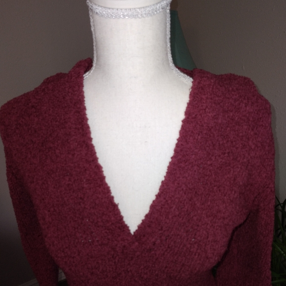3 for $10 Maurices Wine Colored V Neck Sweater - Picture 3 of 5